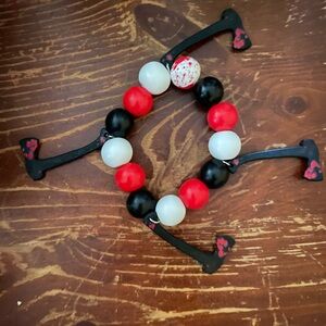 Slasher summer Beaded Bracelet - Red, Black, and White